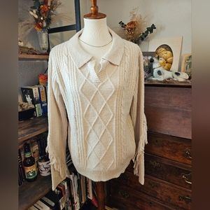 Cream Colored Knit Super Soft Sweater 80 Park Women’s Size Medium